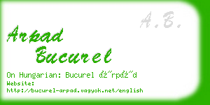 arpad bucurel business card